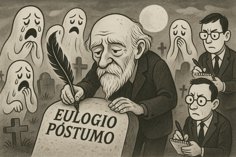 Eulogio Póstumo. Una Vida Dedicada a Textos del Más Allá. Reconocido Escritor de Lápidas y Esquelas