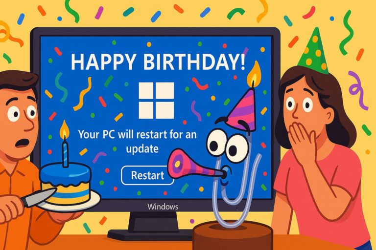 El Nuevo Windows 12 Te Regalará una Actualización y un Reinicio como Regalo de Cumpleaños