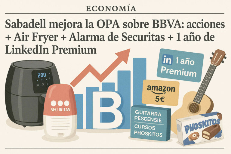 Sabadell Mejora la OPA sobre BBVA: Acciones, Air Fryer, Alarma de Securitas Direct y 1 año de Linkedin Premium